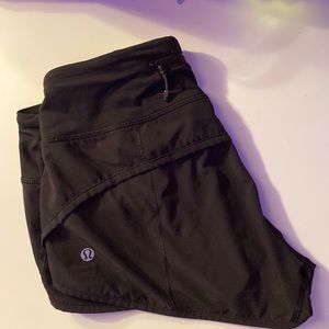Black lululemon speed up shorts